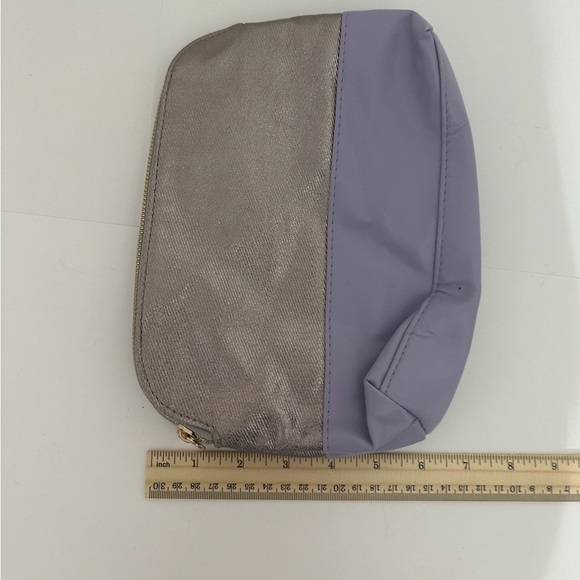 Nordstrom Lavender & Metallic Two-Tone Zip Cosmetic Bag - Picture 6 of 7